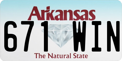AR license plate 671WIN