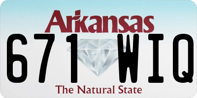 AR license plate 671WIQ