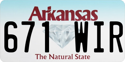 AR license plate 671WIR