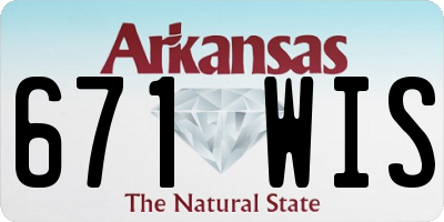 AR license plate 671WIS