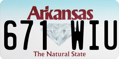 AR license plate 671WIU