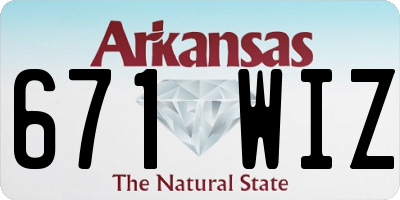 AR license plate 671WIZ