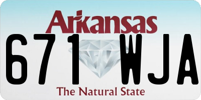 AR license plate 671WJA