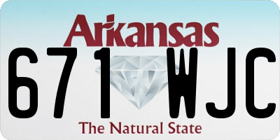 AR license plate 671WJC