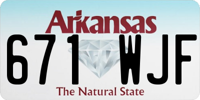 AR license plate 671WJF