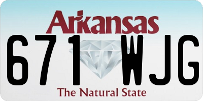 AR license plate 671WJG