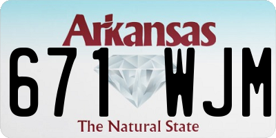 AR license plate 671WJM