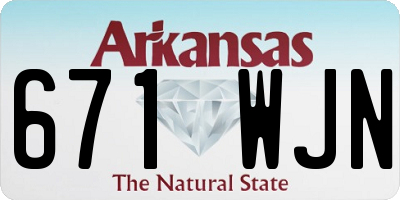 AR license plate 671WJN