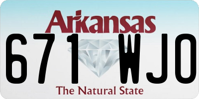 AR license plate 671WJO