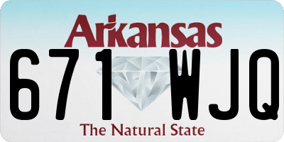 AR license plate 671WJQ