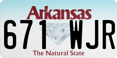 AR license plate 671WJR