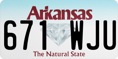 AR license plate 671WJU