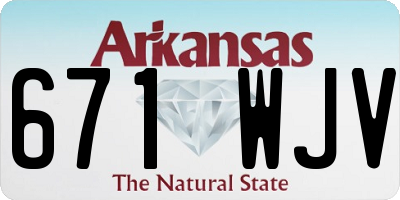 AR license plate 671WJV