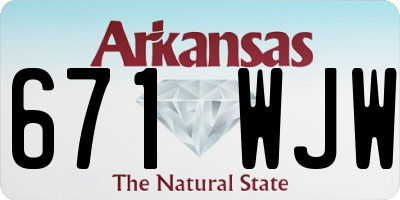 AR license plate 671WJW
