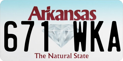 AR license plate 671WKA