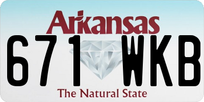 AR license plate 671WKB