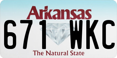 AR license plate 671WKC