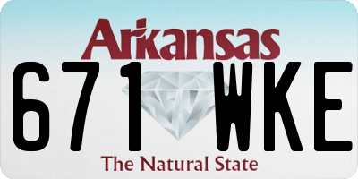 AR license plate 671WKE