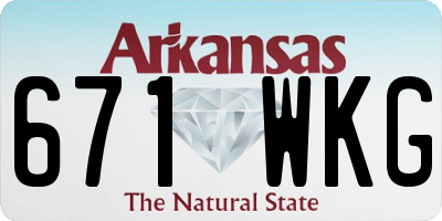 AR license plate 671WKG