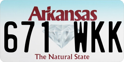 AR license plate 671WKK