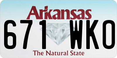 AR license plate 671WKO
