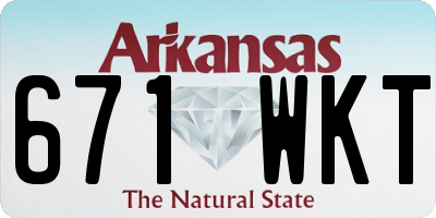 AR license plate 671WKT