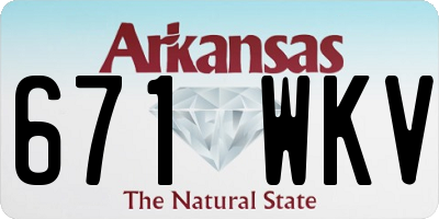AR license plate 671WKV