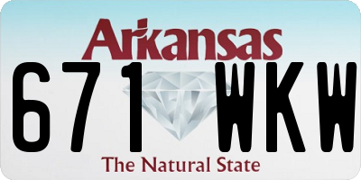 AR license plate 671WKW