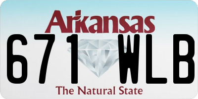 AR license plate 671WLB