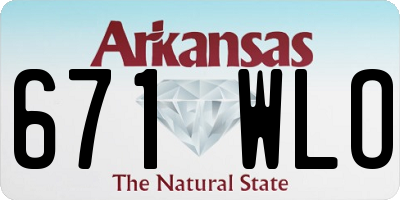 AR license plate 671WLO