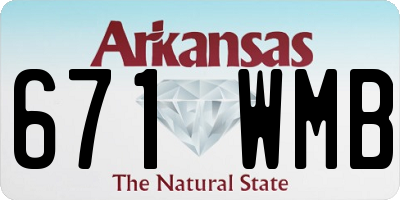 AR license plate 671WMB