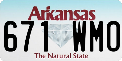 AR license plate 671WMO