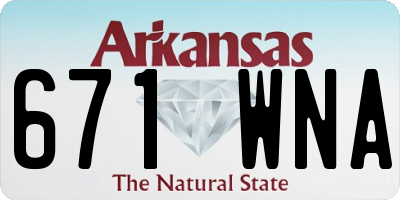 AR license plate 671WNA