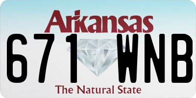 AR license plate 671WNB