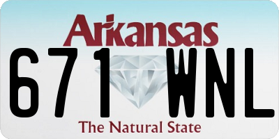 AR license plate 671WNL