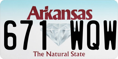 AR license plate 671WQW