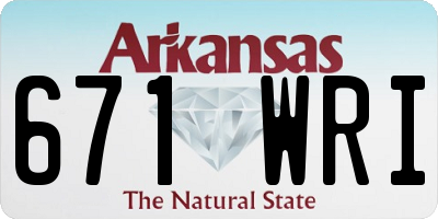 AR license plate 671WRI
