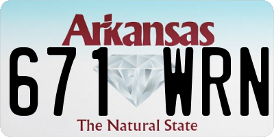 AR license plate 671WRN