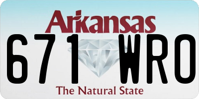AR license plate 671WRO