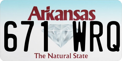 AR license plate 671WRQ
