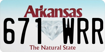 AR license plate 671WRR