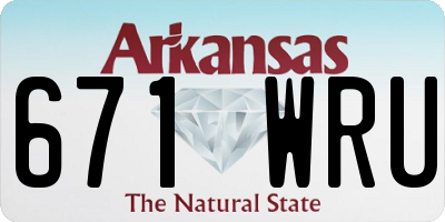 AR license plate 671WRU