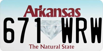 AR license plate 671WRW
