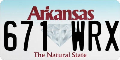 AR license plate 671WRX