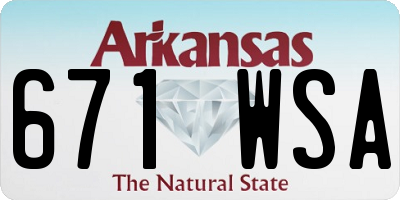 AR license plate 671WSA