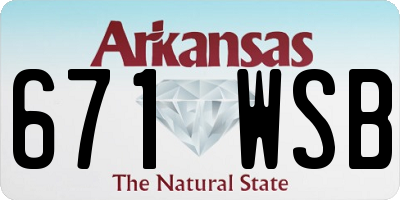 AR license plate 671WSB