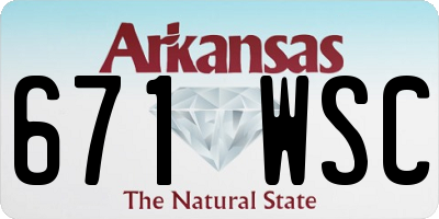 AR license plate 671WSC