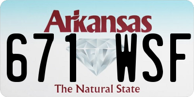 AR license plate 671WSF
