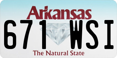AR license plate 671WSI