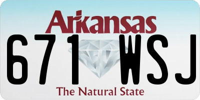 AR license plate 671WSJ